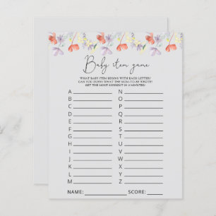 Papier Jeu d'article pour bébé fleur sauvage. Jeu baby sh