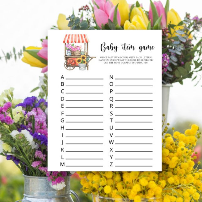 Papier Jeu d'article pour bébé. Jeu Baby shower Fleurs (Créateur téléchargé)