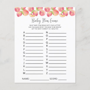 Papier Jeu d'article pour bébé Pêcher. Jeu baby shower