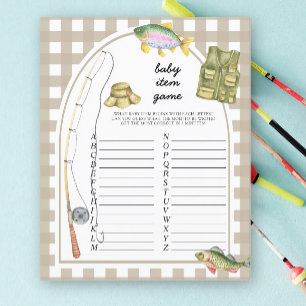 Papier Jeu d'article pour bébé pêcheur. Jeu de baby showe