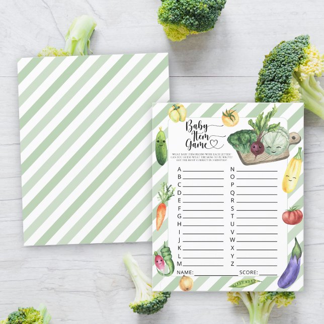 Papier Jeu d'article pour bébé. Veggie Baby shower Jeu (Créateur téléchargé)