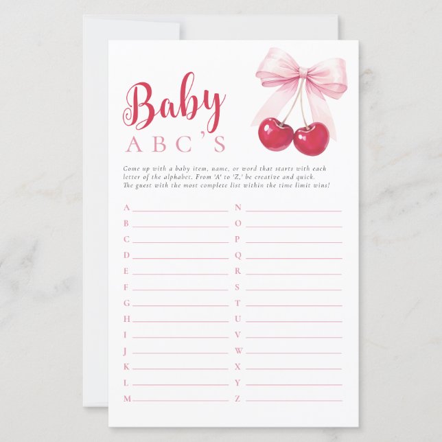 Papier Jeu de ABC de Cherry Baby (Devant)