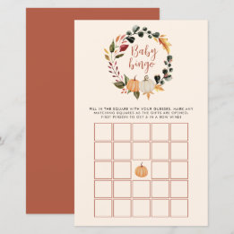 Papier Jeu de Baby Bingo automne Baby Shower