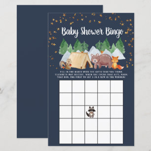 Papier Jeu de Baby Bingo Rustique Animaux de la Forêt pou