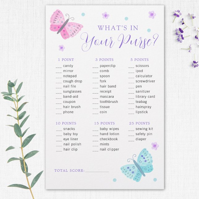 Papier Jeu de Baby shower à base de papillons Whimsical (Créateur téléchargé)