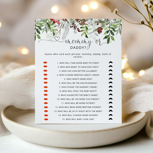 Papier Jeu de baby shower à feuillage persistant maman ou (Créateur téléchargé)