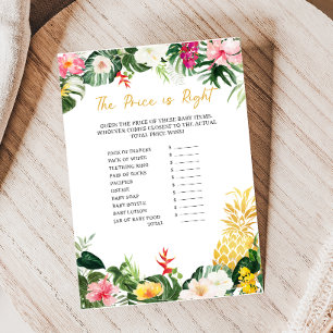 Papier Jeu de Baby Shower Aloha Bébé Ananas The Price is