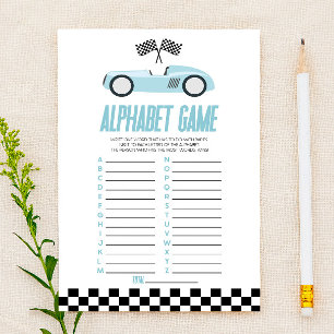 Papier Jeu de Baby Shower Alphabet de Voiture de Course B