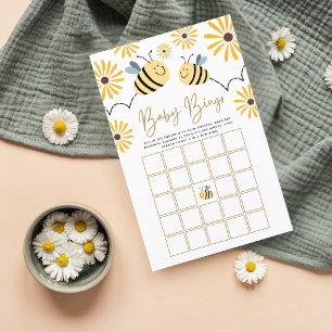 Papier Jeu de baby shower Baby Bingo Bee Tournesol