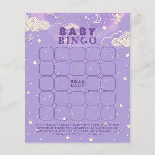 Papier Jeu de Baby Shower Bébé Bingo Purple Dream Baby