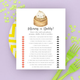Papier Jeu de baby shower Bébé Maman ou Papa