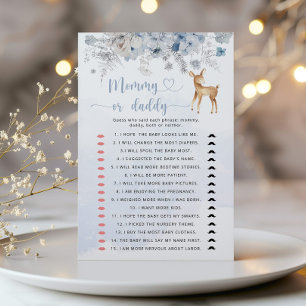 Papier Jeu de baby shower bière bleue d'hiver Maman ou Pa