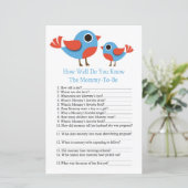 Papier Jeu de baby shower Bird À quel point connaissez-vo (Debout devant)