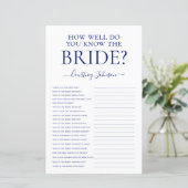 Papier Jeu de Baby Shower Bleu Marine (Debout devant)