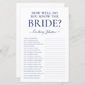 Papier Jeu de Baby Shower Bleu Marine (Devant / Derrière)