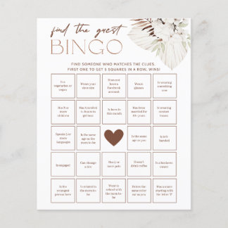 Papier Jeu de Baby Shower Bohème - Trouvez le Bingo Invit