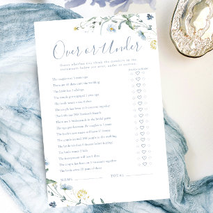 Papier Jeu de baby shower Boho Wildflower Over ou Under p