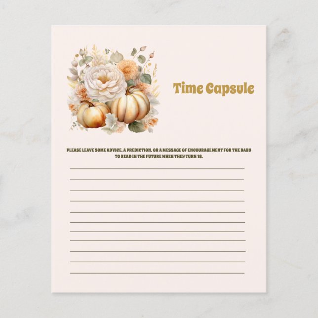 Papier Jeu de baby shower capsule temporelle (Devant)