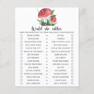 Papier Jeu de Baby Shower Champignon Préférerait-Elle