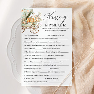 Papier Jeu de Baby shower Citrouille d'automne de Nursery