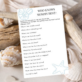 Papier Jeu de Baby Shower Coastal Blue Qui Connaît le Mie