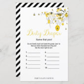 Papier Jeu de Baby shower d'abeilles - couche sale (Devant / Derrière)