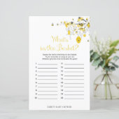 Papier Jeu de Baby shower d'abeilles - What's in the Bask (Debout devant)