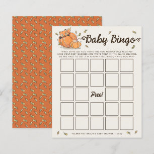 Papier Jeu de Baby Shower d'automne pour Bébé Bingo