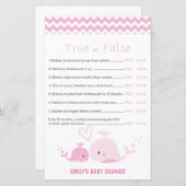 Papier Jeu de Baby shower de baleine rose nautique IMPRIM (Devant / Derrière)