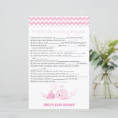 Papier Jeu de Baby shower de baleine rose nautique IMPRIM (Debout devant)