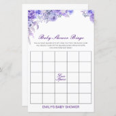 Papier Jeu de Baby shower de Bingo de bébé modifiable IMP (Devant / Derrière)