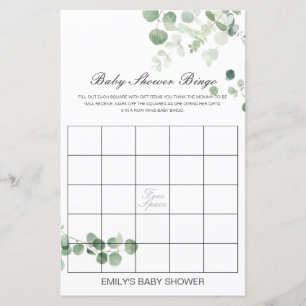 Papier Jeu de Baby shower de Bingo de bébé modifiable IMP