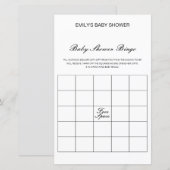 Papier Jeu de Baby shower de Bingo de bébé modifiable IMP (Devant / Derrière)