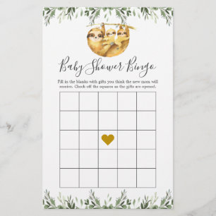 Papier Jeu de Baby shower de bingo Twin Slots