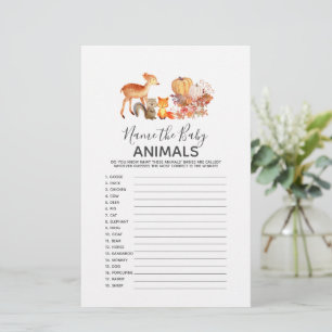 Papier Jeu de Baby shower de bois - Nommez les bébés anim