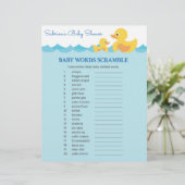 Papier Jeu de Baby shower de canard en caoutchouc Scrambl (Debout devant)