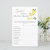 Papier Jeu de Baby Shower de Cocktail Limoncello d'Amour (Debout devant)