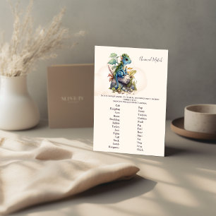 Papier Jeu de Baby shower de correspondance avec les anim