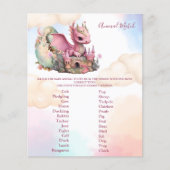 Papier Jeu de Baby shower de correspondance avec les anim (Devant)