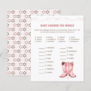 Papier Jeu de Baby shower de fille - Baby Around World