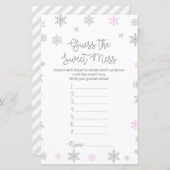 Papier Jeu de Baby shower de flocon de neige d'hiver IMPR (Devant / Derrière)