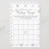 Papier Jeu de Baby shower de flocon de neige rose en arge (Devant / Derrière)