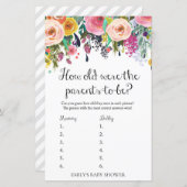 Papier Jeu de Baby shower de jardin fleuri IMPRIMÉ (Devant / Derrière)