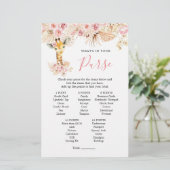 Papier Jeu de Baby shower de la Giraffe de Boho Rose Noir (Debout devant)