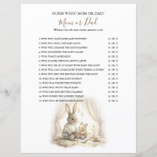 Papier Jeu de Baby shower de lapin neutre pour les hommes