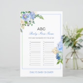 Papier Jeu de Baby shower de l'élément Alphabet modifiabl (Debout devant)