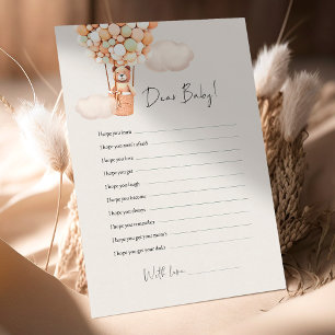 Papier Jeu de Baby shower de l'ours - Cher bébé