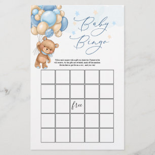 Papier Jeu de Baby shower de l'ours en peluche - Bingo