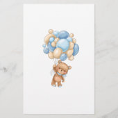 Papier Jeu de Baby shower de l'ours en peluche - Bingo (Dos)