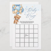 Papier Jeu de Baby shower de l'ours en peluche - Bingo (Devant / Derrière)